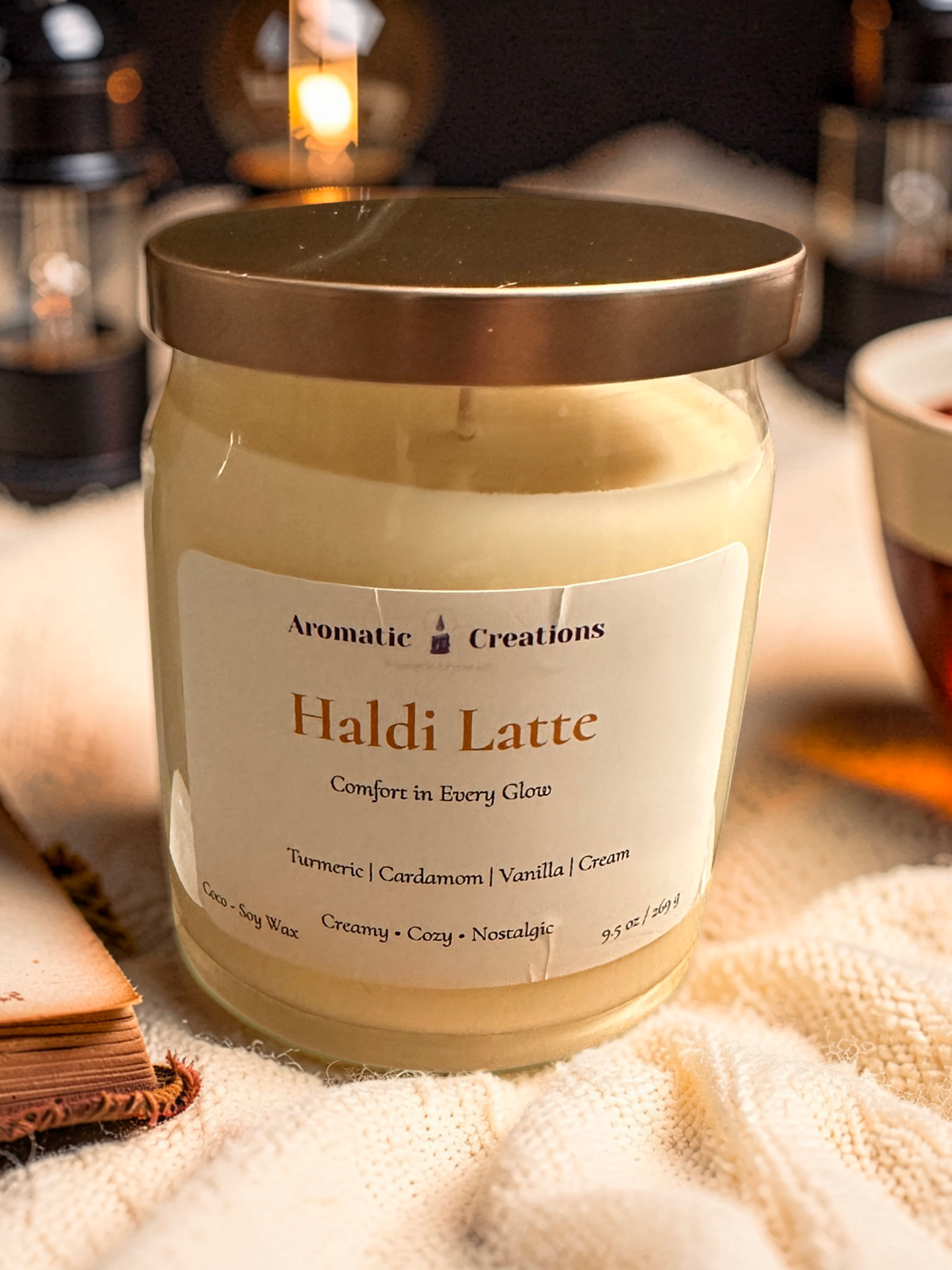 Haldi Latte - Turmeric, Cardamom & Vanilla | Golden Milk Candle