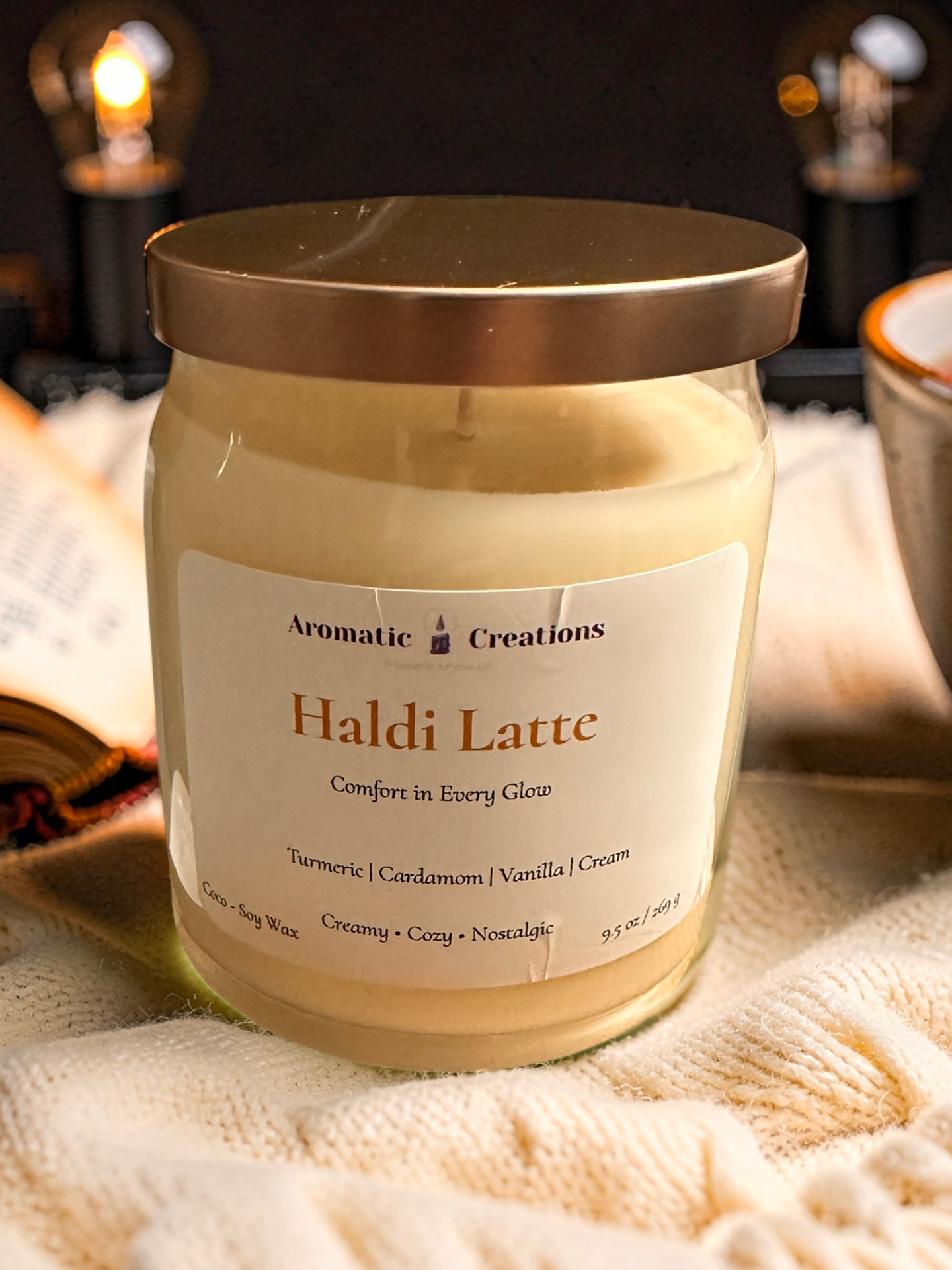 Haldi Latte - Turmeric, Cardamom & Vanilla | Golden Milk Candle